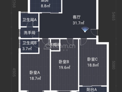 杨柳国际新城B区 3室 1厅 142平米