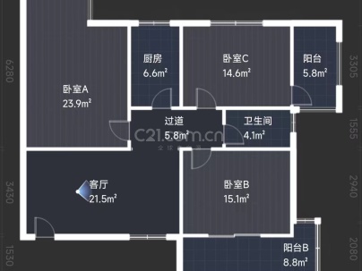 金宇大厦 3室 2厅 131.11平米