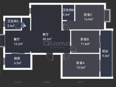 薛口育贤家园 3室 2厅 144.37平米