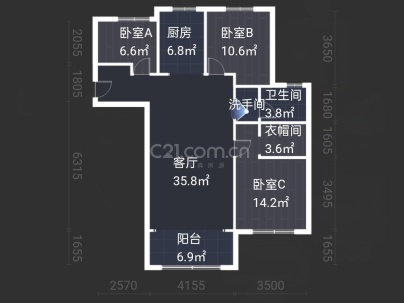 中垠悦城 3室 2厅 128平米