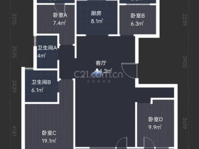 中南珑悦 4室 2厅 143平米