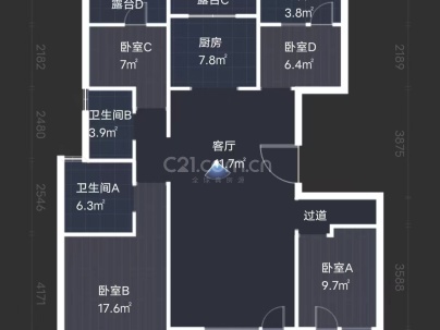 中南珑悦 4室 2厅 141.62平米