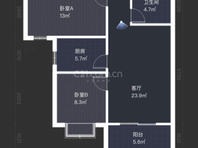 红西佳苑 2室 1厅 83.26平米