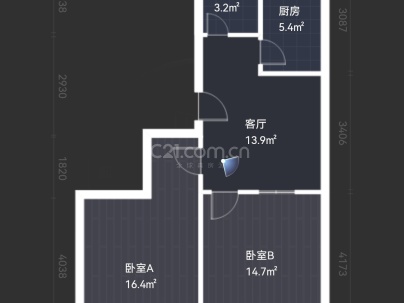 龙行小区 2室 1厅 67.09平米