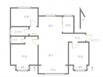 碧桂园济州府领誉 3室 2厅 128平米