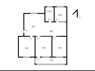 军分区宿舍大院 3室 2厅 110平米