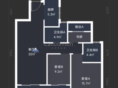 吾悦首府 3室 2厅 111.4平米