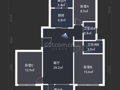 城投碧桂园中央公园 3室 2厅 123平米