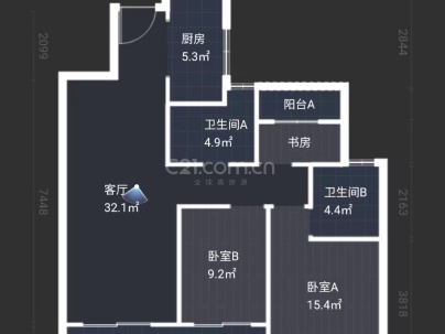 吾悦首府 3室 2厅 114平米