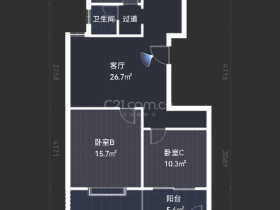凤凰城C区 3室 2厅 105平米