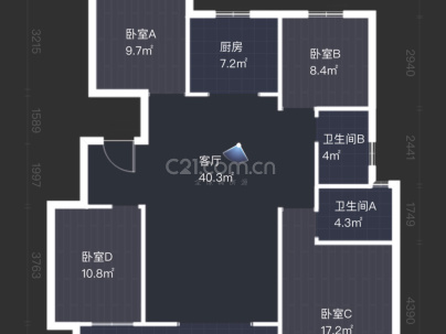 中海城 3室 2厅 136.08平米