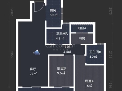 吾悦首府 3室 2厅 115.95平米