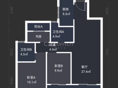 吾悦首府 3室 2厅 113.74平米