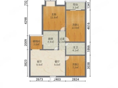 杨柳国际新城D区 3室 2厅 123平米