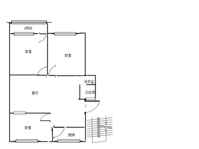 吉安小区 3室 1厅 80.55平米