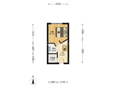 森泰壹世界酒店公寓 1室 1厅 42平米
