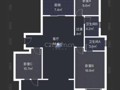 中海城 3室 2厅 130平米