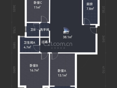 瑞马名门 3室 2厅 133平米