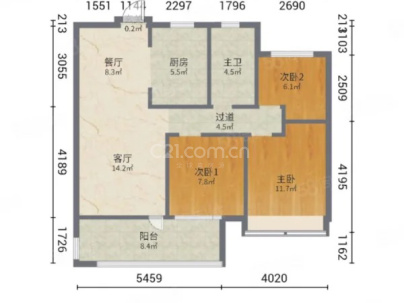 保利城 3室 2厅 97平米