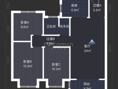 皇营东郡 3室 2厅 110平米