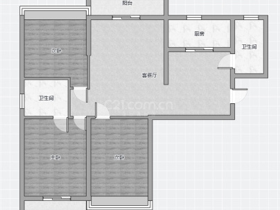 荆州新天地 3室 2厅 127.24平米
