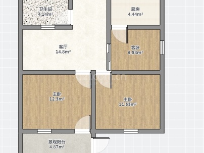 丝绸厂宿舍（丝园路143号） 2室 2厅 63平米