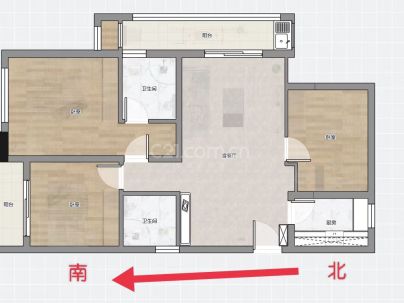 楚天都市朗园 3室 2厅 102.44平米