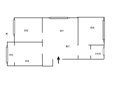 华润公寓 2室 2厅 87平米
