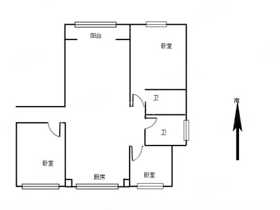 滨河安居苑 3室 2厅 114平米