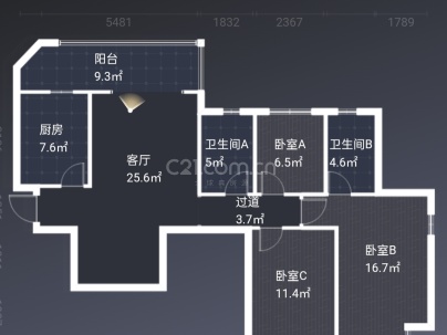 恒大名都西区 3室 2厅 121平米